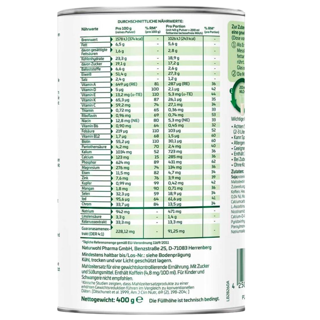 Yokebe Ultima Fat Burning Shake 400g nutrients