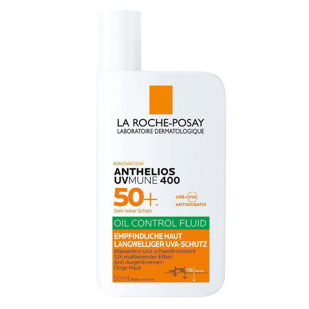 La roche Posay Anthelios UVMune 400 Oil Control Fluid SPF 50+ 50 ml - waterproof and resistant to swea. Matt effect for 12 hours