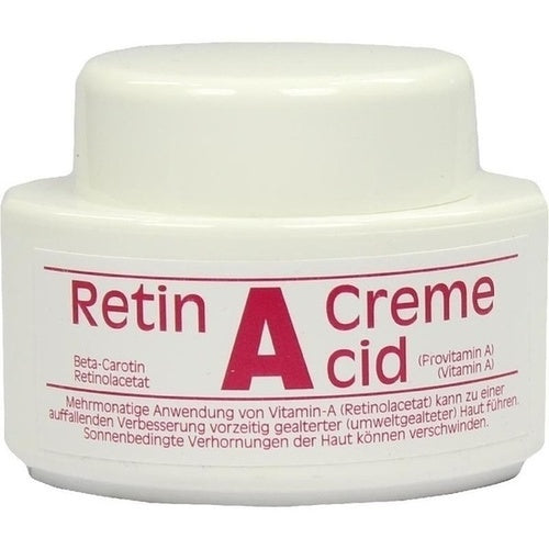 For use against environmentally caused skin aging with (Provitamin A) (Vitamin A). It is best to gently massage Retin-A-cid cream into the wrinkle area in the evening after cleansing your skin.