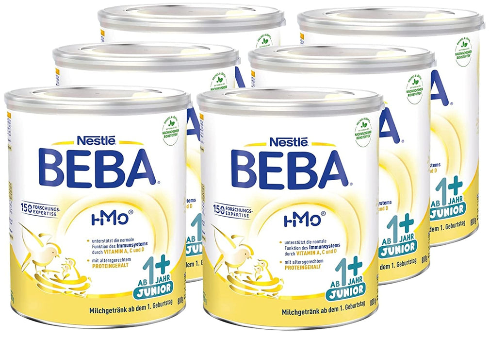 BEBA Junior 1 Toddler Milk Formula (1 Year+) - Pack of 6 x 800g