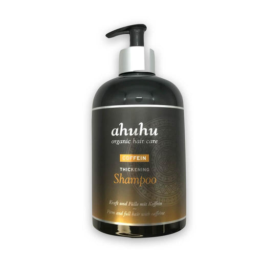 ahuhu Coffein Thickening Shampoo grows thicker, stronger hair with COFFEIN Thickening Shampoo! Caffeine-infused and growth-stimulating, this shampoo reactivates hair roots and fights thinning. Linden blossom extract, panthenol and rice starch make hair more manageable and vibrant. Green tea and menthol extract revitalize the scalp and protect against dryness, while menthol fragrances please both men and women. 