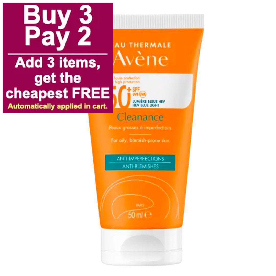 Avene Cleanance Sun Fluid SPF 50+ is a breakthrough sunscreen created by Pierre Fabre laboratories. Formulated with a HEV Blue Light Filter, it provides comprehensive coverage from UVA and UVB rays. It defends skin from damage including aging, hyperpigmentation, and blemishes ideal for those with sensitive, oily, and acne-prone skin.