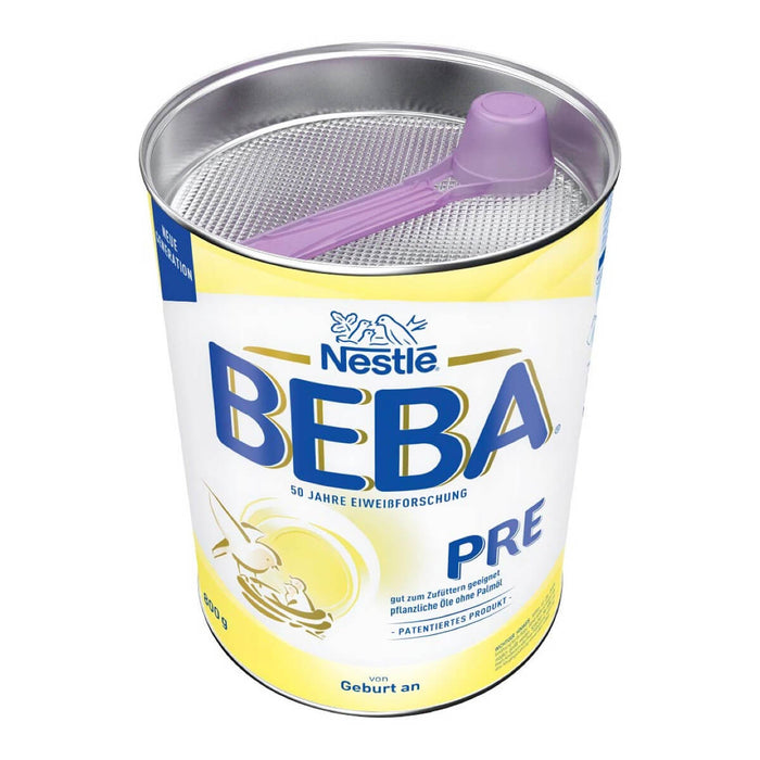 BEBA Pre Baby Formula First Milk package with measure spoon