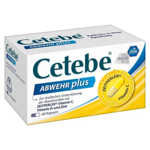 <tc>Cetebe</tc> Defense Plus Vitamina C + Vitamina D3 + Zinc 60 cápsulas