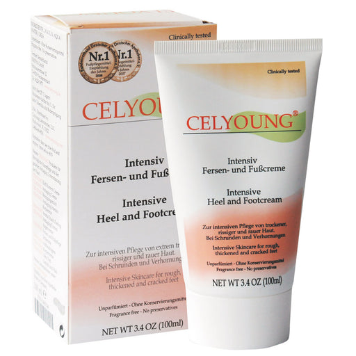 Celyoung Intensive Heel & Foot Cream is designed to provide relief from dry, cracked feet. Made with a unique paste-like formula, this product offers a more concentrated strength than traditional fluid foot creams. With millions of tubes sold and clinical studies to support its claims, this cream is a powerful treatment for calluses and deep cracks, allowing users to confidently show off their beautiful, healthy feet.