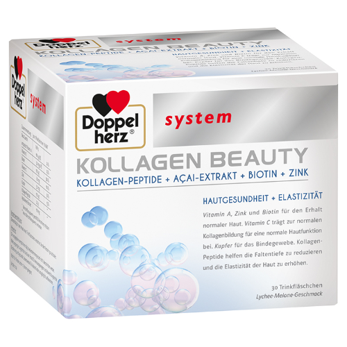 Package of Doppelherz Collagen Beauty, photo taken from a side angle