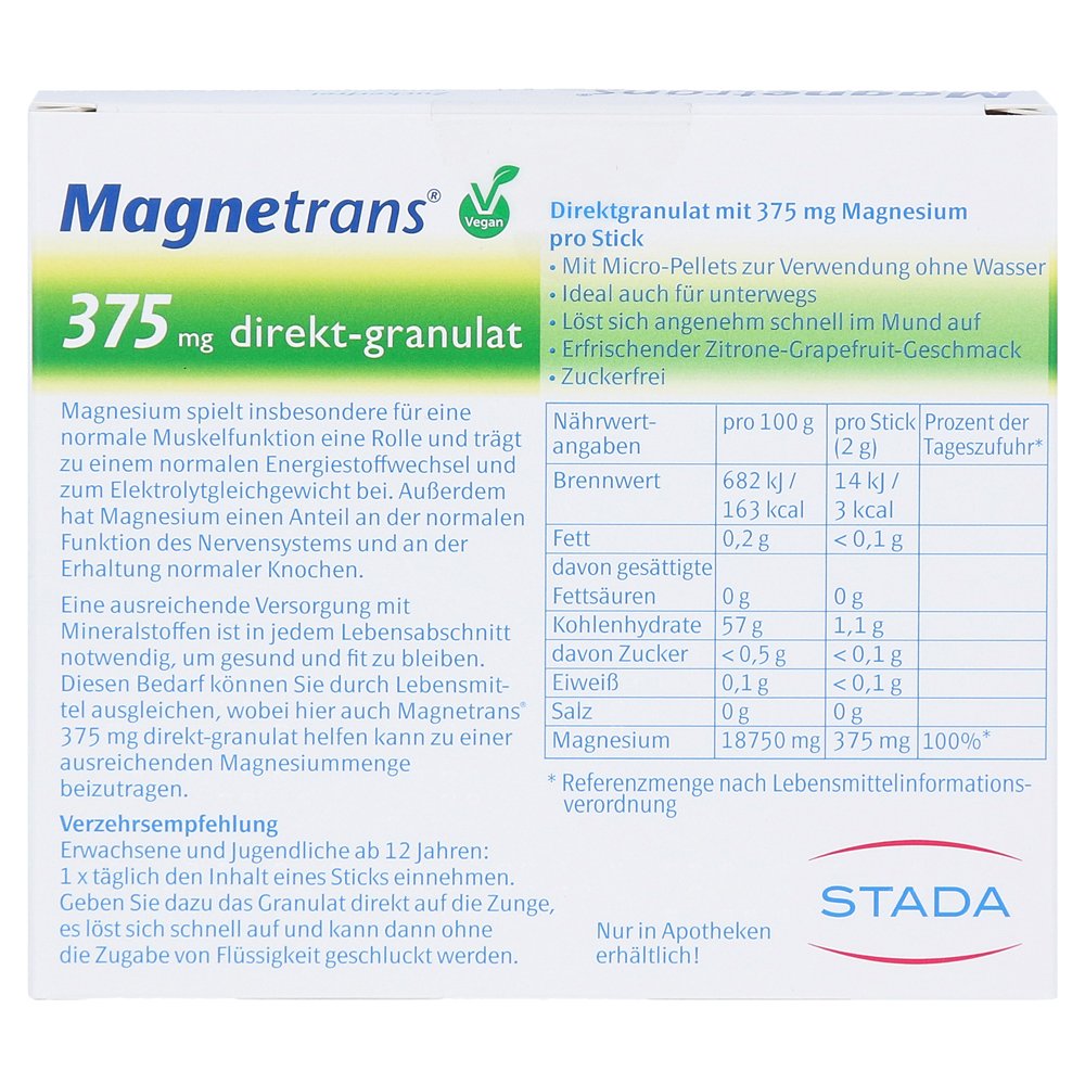 Magnetrans 375 mg Direct Granules 20 Sticks