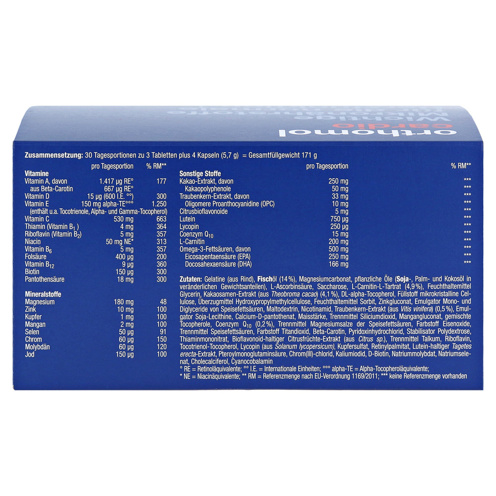 Orthomol cardio tablet + κάψουλα - καρδιά 30 ημέρες