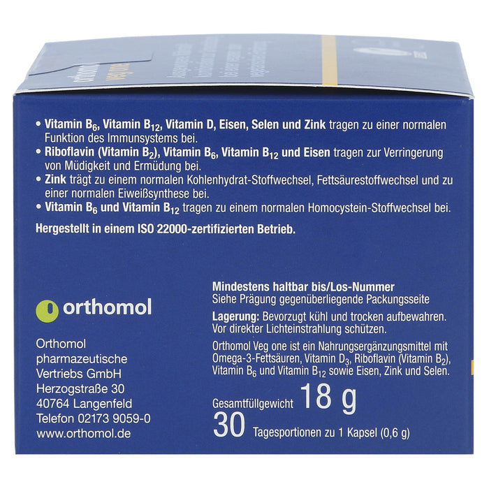 Orthomol veg one side of the package