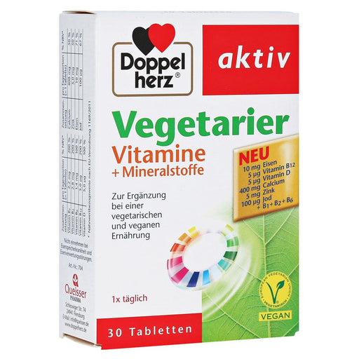Doppelherz Active Vegetarian Vitamins+Minerals Tablets 30 pcs