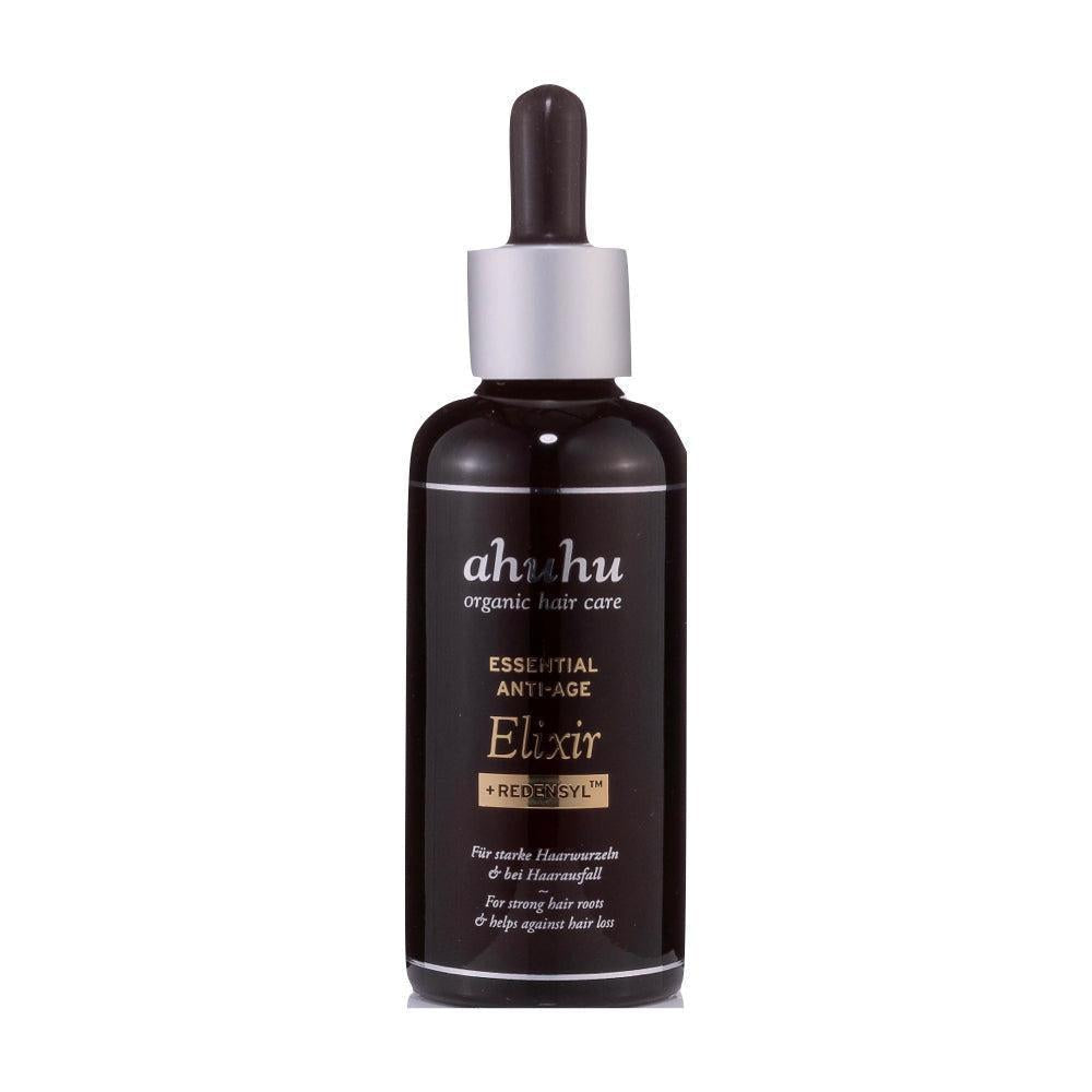 ahuhu Essential Anti-Age Elixir + Redensyl 100 ml is a hair serum for strong hair roots and it helps against hair loss