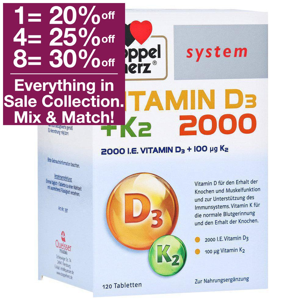 Doppelherz Vitamin D3 & Vitamin K2 120 Tablets