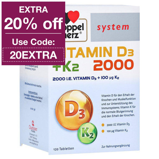 Doppelherz Vitamin D3 & Vitamin K2 120 Tablets