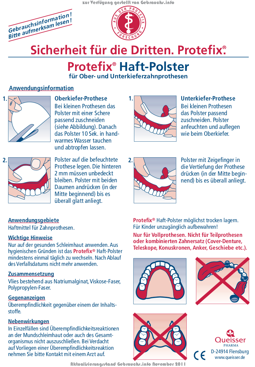 Protefix Adhesive Pads for Lower Jaw dentures 30 pcs