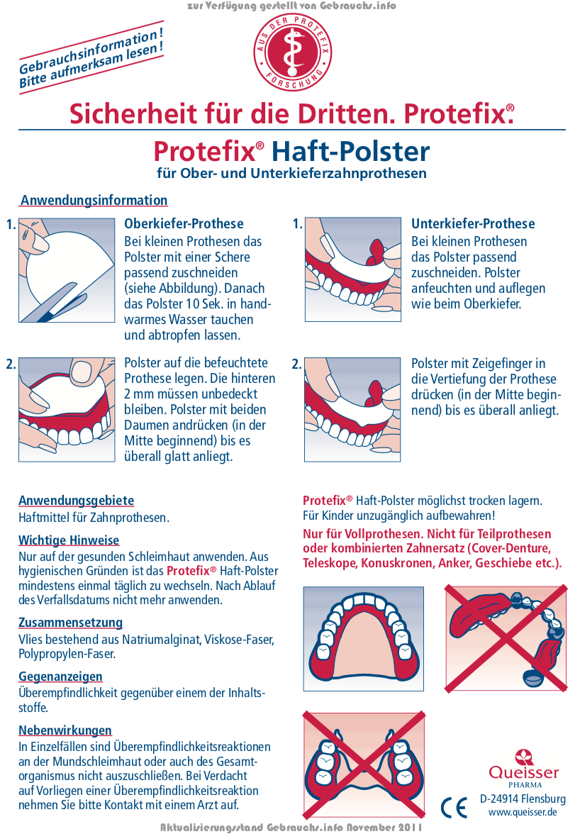 Tampoane adezive Protefix pentru proteze de maxilar inferioare 30 PC -uri