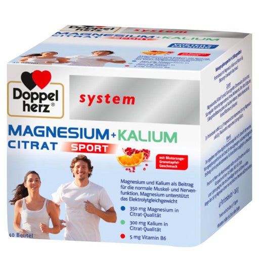 Doppelherz Magnesium & Potassium Citrate Granulate supplies the body with two essential minerals, magnesium & potassium, in citrate form. This combination is beneficial, as magnesium aids in the transport of potassium into cells. Both minerals play a key role in various metabolic processes.