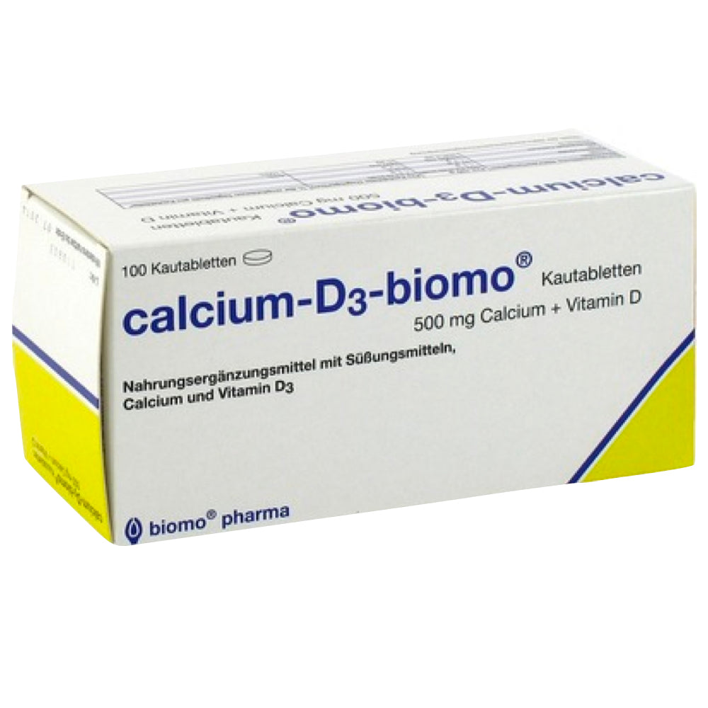 Biomo Pharma Calcium 500 mg y pestaña masticable de vitamina D3 100