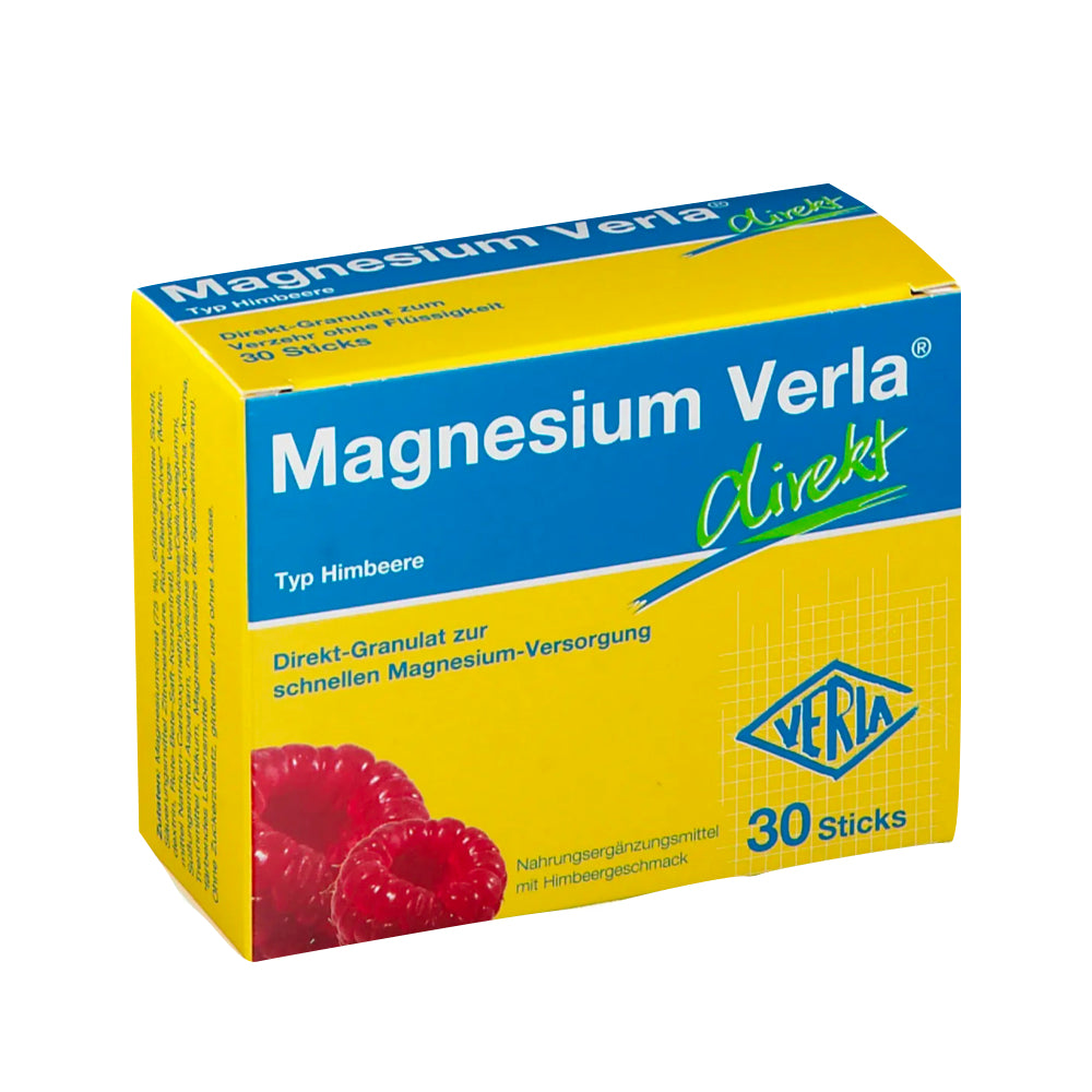 Verla magnesium direkte granuler - hindbær 30 poser