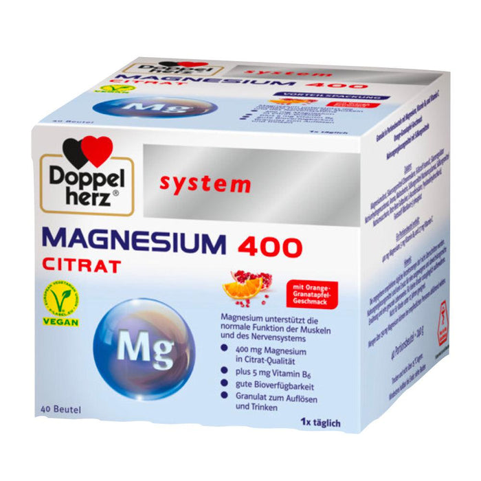 Doppelherz System Magnesium 400 Citrate Granulate 40 pcs