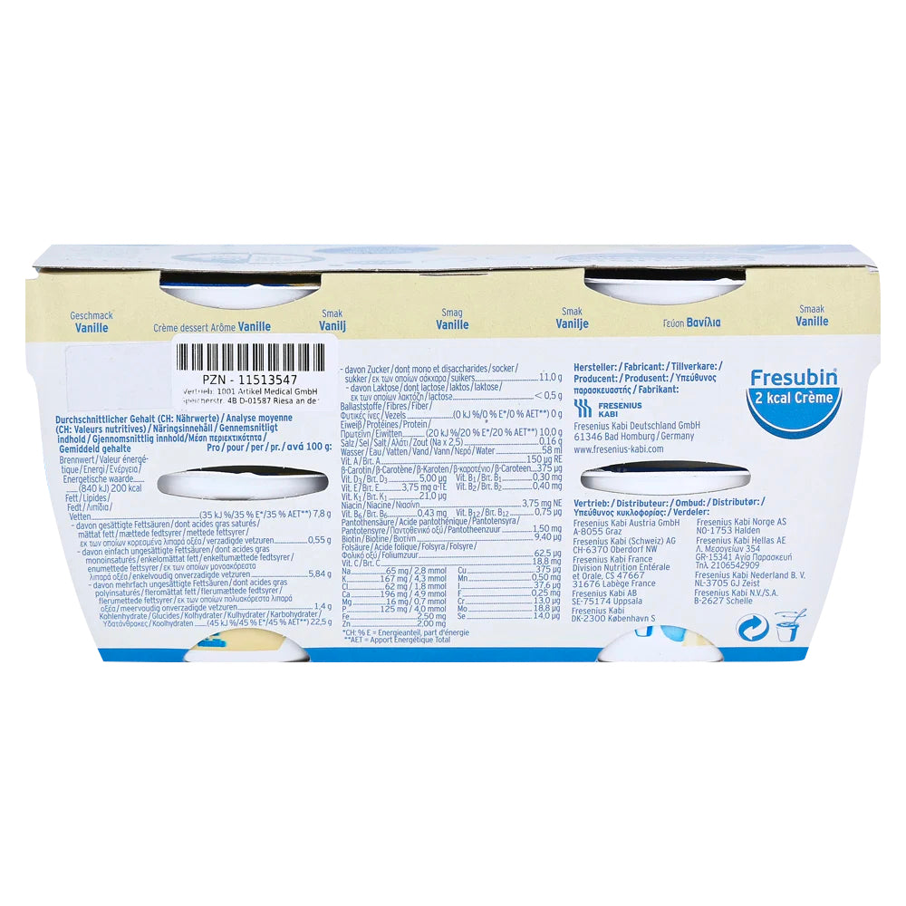 Fresubin 2 kcal creme fløde vanilje 4 x 125 g