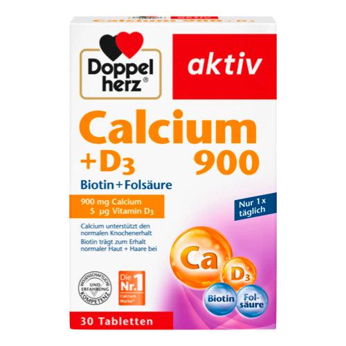 <tc>Doppelherz</tc> Calcium 900, Vitamin D3, Biotin & Folic Acid 30 Cap
