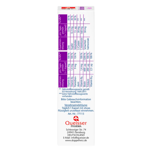 <tc>Doppelherz</tc> Hair Intensive - pour des cheveux sains 30 capsules