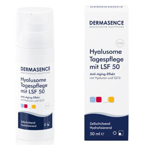 <tc>Dermasence</tc> Crema de día Hyalusome con SPF 50 para hidratación de la piel, 50 ml