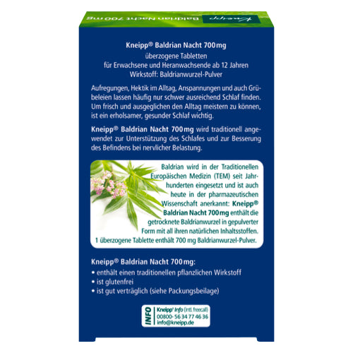 Kneipp Valerian Night 700 mg belagd tablett 30 flik
