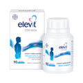 Bayer Elevit for men . carton box standing next to the tablets jar
