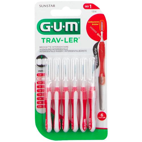 Gum Trav-Ler Interdentes Brosses de 0,8 mm Bougie rouge 6 PCS