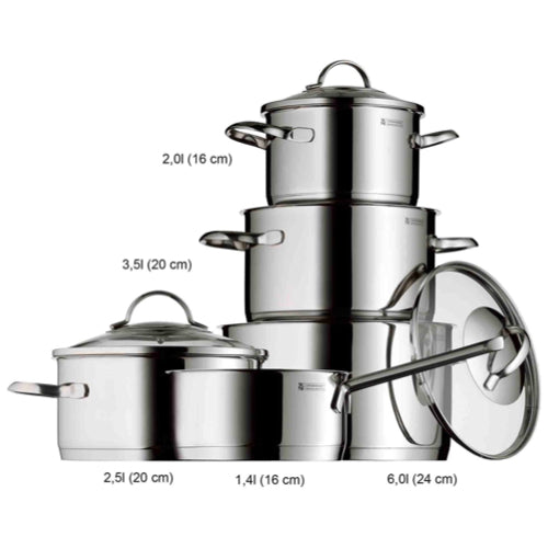WMF Provence Plus 5-Piece Cookware Set with Glass Lids - Kitchenware 