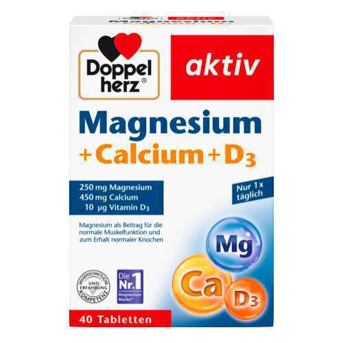 <tc>Doppelherz</tc> Magnesium och kalcium plus D3 40 kapslar