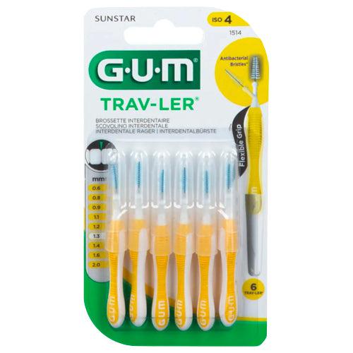 Gum Trav-Ler Interdental Brushes 1.3mm Yellow Fir 6 pcs