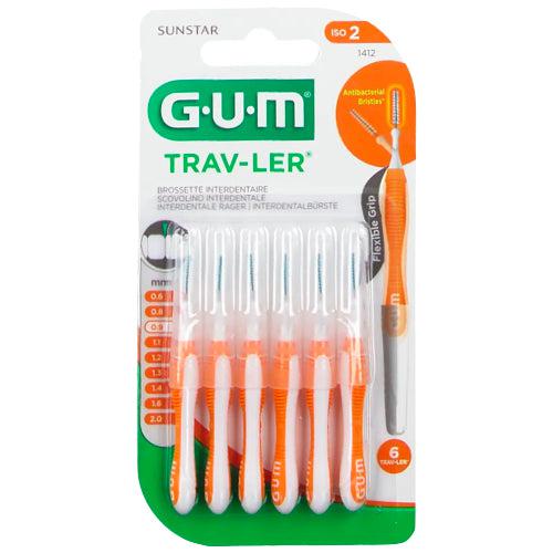 Cepillos Interdentales Gum Trav-Ler 0,9 mm Naranja 6uds