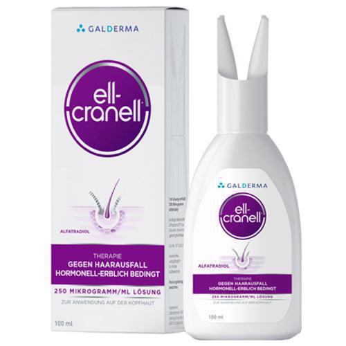 Bottle and carton box packaging of Ell Cranell Anti Hair Loss Treatment