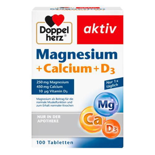 Doppelherz Magnesium + Calcium + D3 Tablets 100 tab - VicNic.com