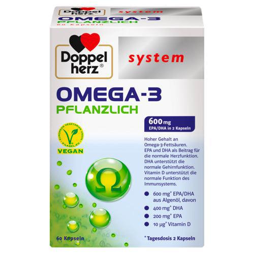 <tc>Doppelherz</tc> System Omega-3 kasvipohjaiset kapselit 60 kpl