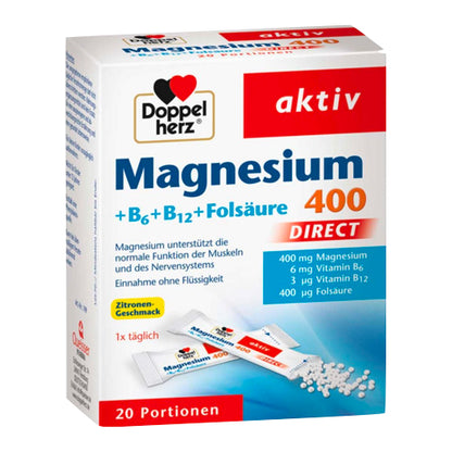 Doppelherz Magnesium + B Vitamins Direct Pellets 20 sachets - VicNic.com