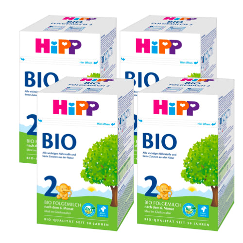 Hipp 2 BIO Organic Baby Follow-on milk (6 months+) - Pack of 4 x 600g