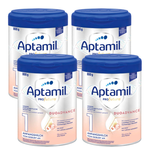 Aptamil Profutura DUOAdvance 1 Infant Milk formula - Initial Milk from Birth, With DHA, Lactose Only, No Palm Oil, Baby Food, Milk Powder, 4 x 800 g