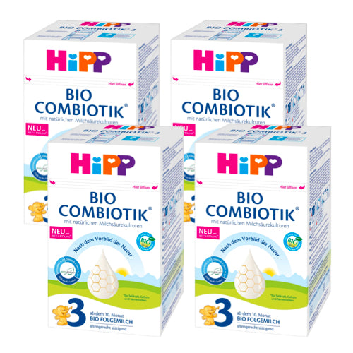 Hipp 3 Combiotic Organic Follow-on Milk (10 months+) - Pack of 4 x 600g