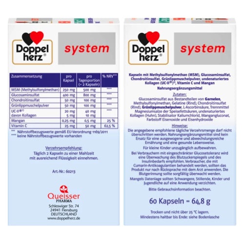 Doppelherz System MSM 60 kapsulės