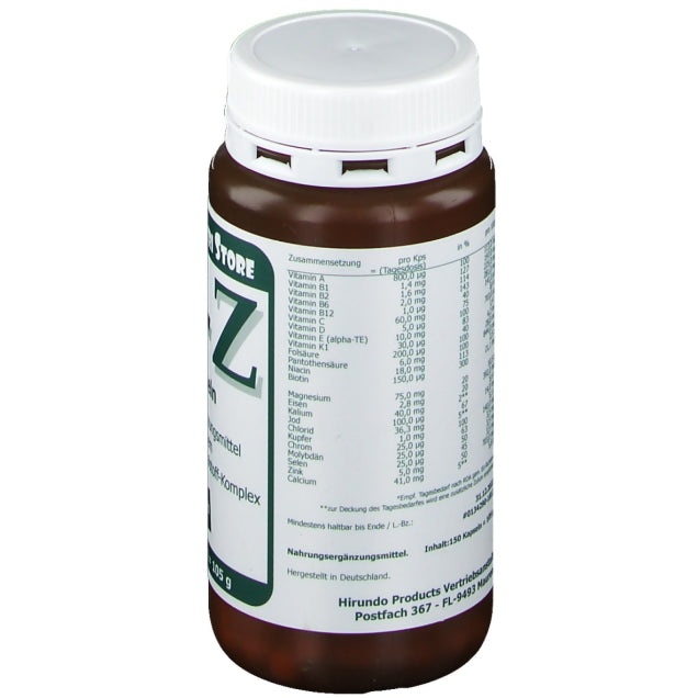 A-Z Multivitamin Mineral Capsules 150 cap side