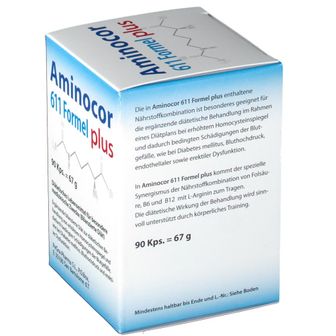 Aminocor 611 Formula plus is not a complete food and is therefore not a substitute for a balanced and varied diet. Please pay attention to a varied and balanced diet and a healthy lifestyle.