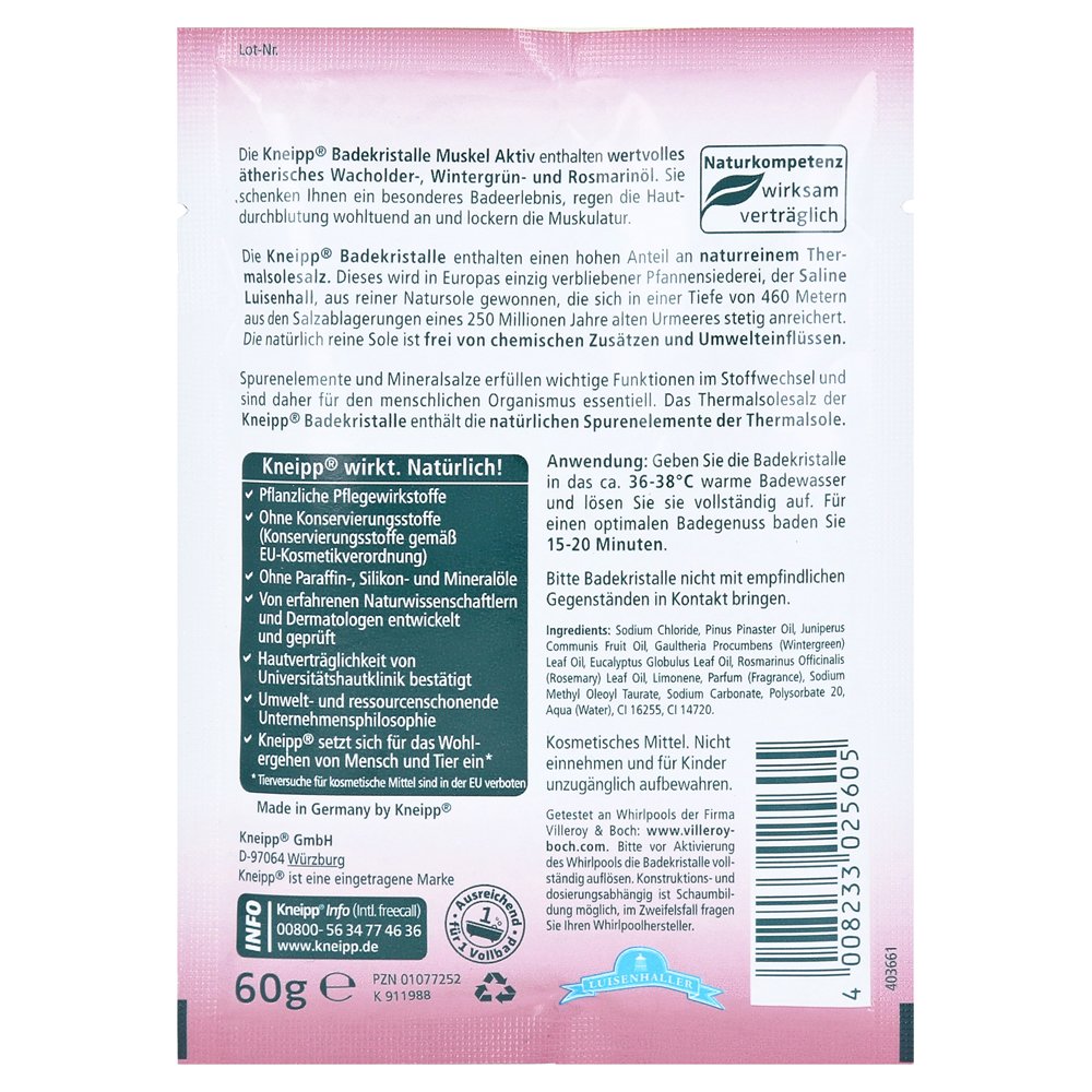 Kneipp Bath Crystals Muscle Active 60 g