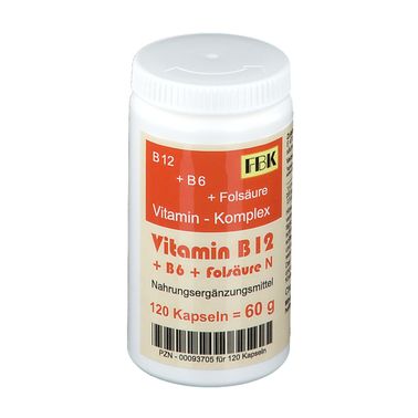 FBK Vitamin B12 + B6 + Folic Acid Complex N Kapslar 120 st
