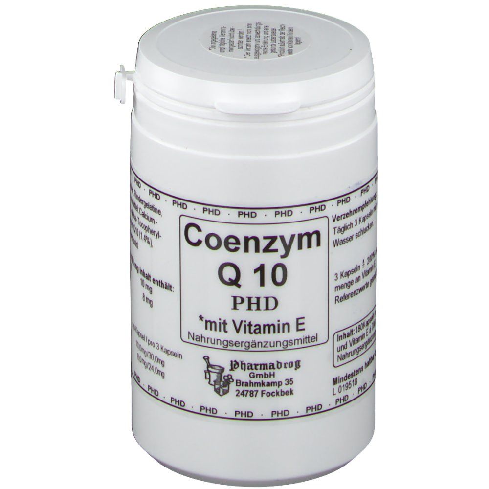 Coenzimă de doctorat Q10 + Capsule de vitamina E 180 buc