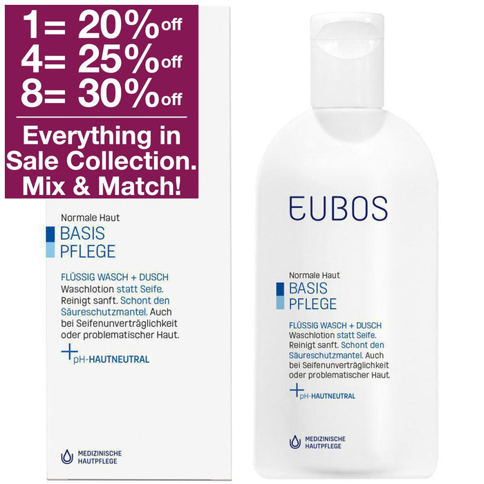 Eubos Liquid Washing Emulsion Blue Bottle with Dispenser 400 ml