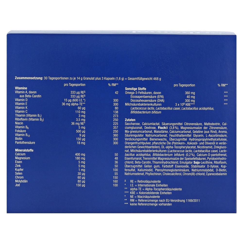 Back of the box with nutritional table