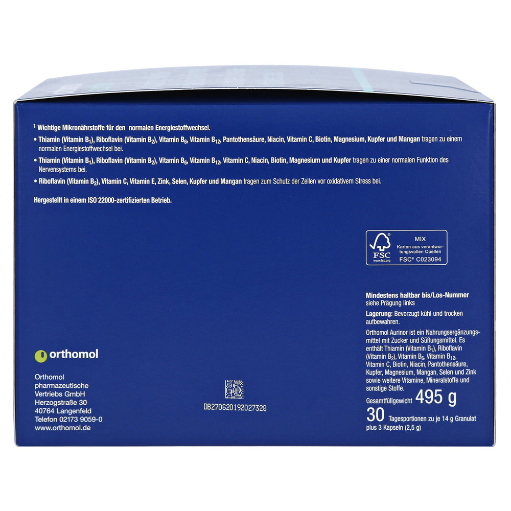 <tc>Orthomol</tc> Aurinor - Energi 30 dager